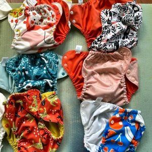Set of Esembly Cloth Diapers and Inserts - Size 2